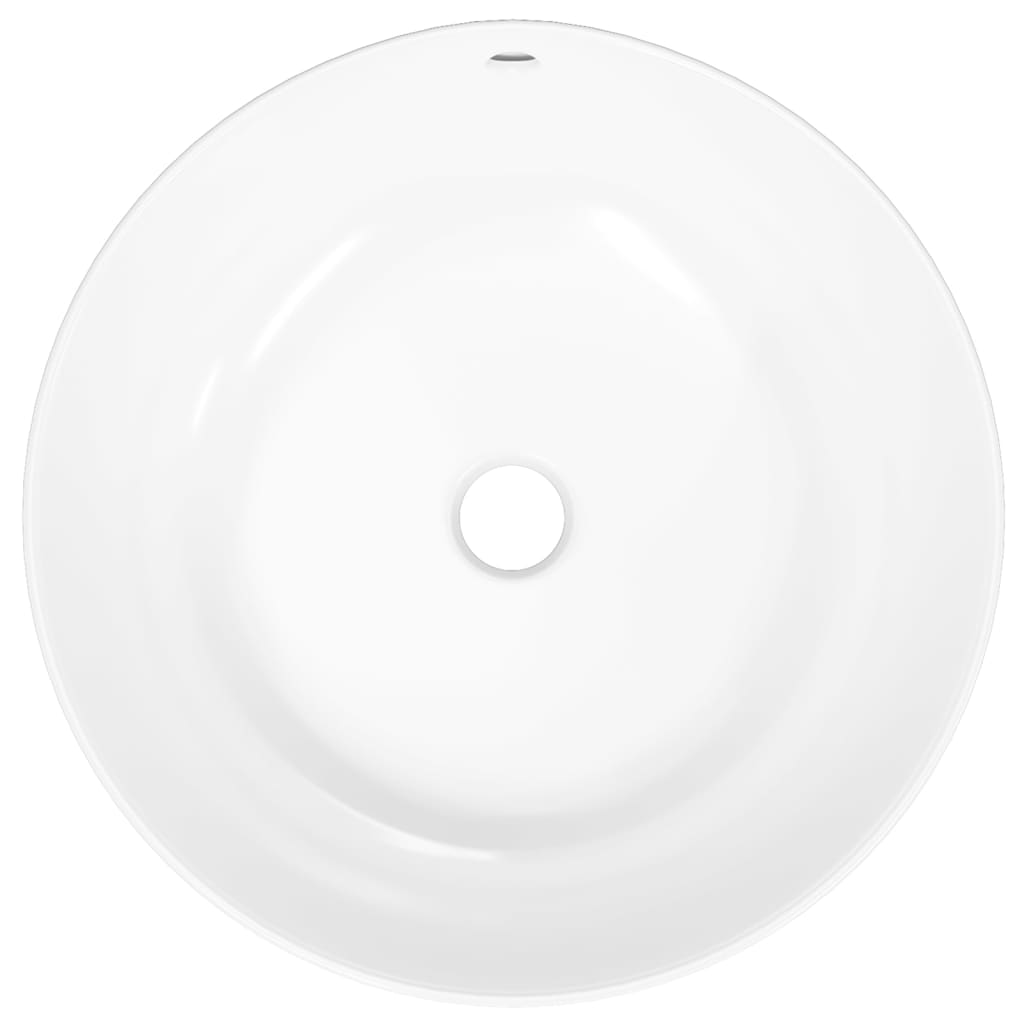 Bathroom sink, white, 44x17 cm, ceramic, round