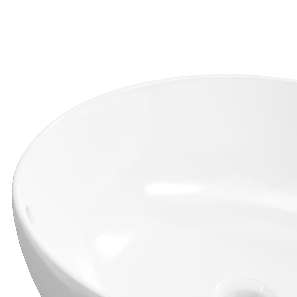 Bathroom sink, white, 44x17 cm, ceramic, round