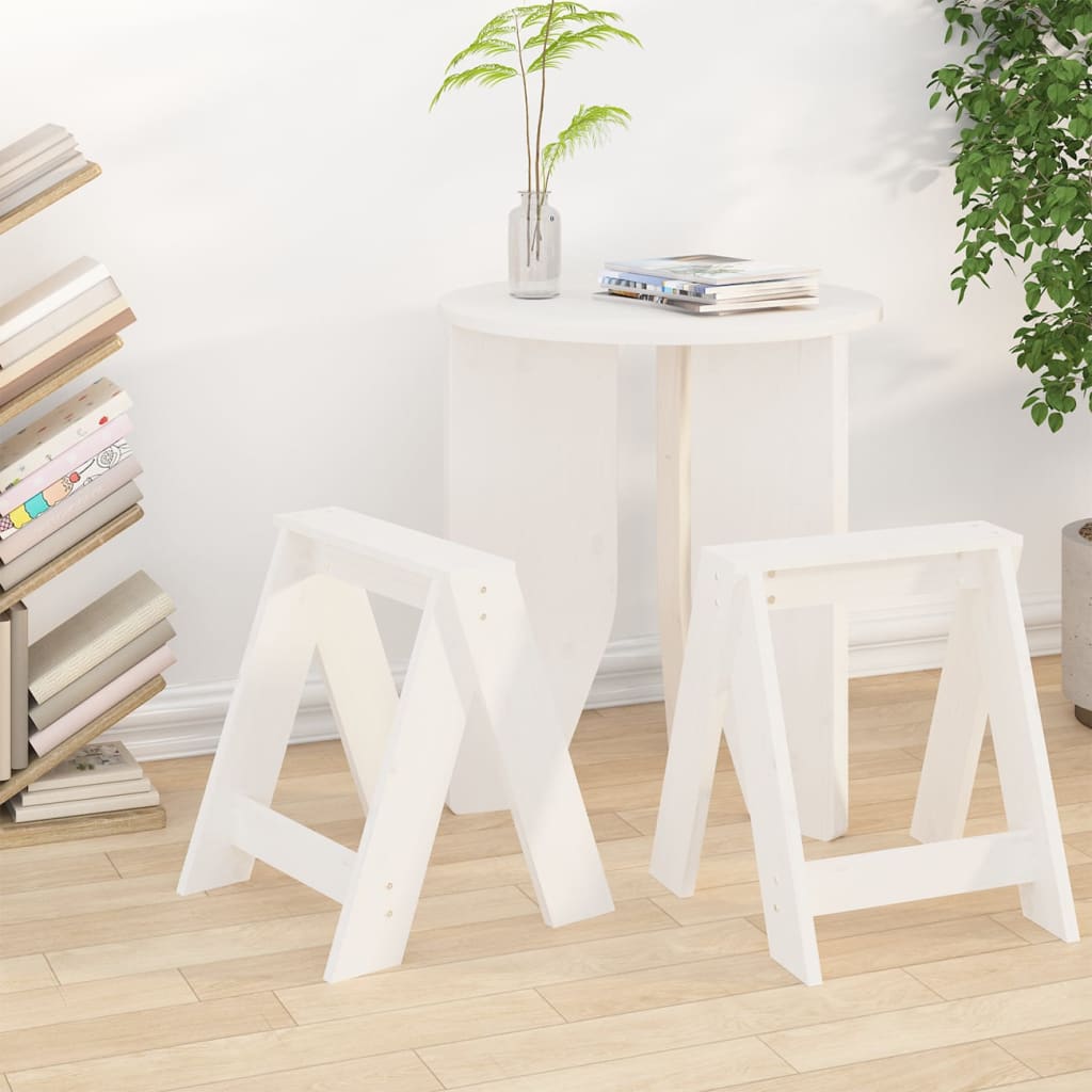 Chairs, 2 pcs., white, 40x40x45 cm, solid pine wood