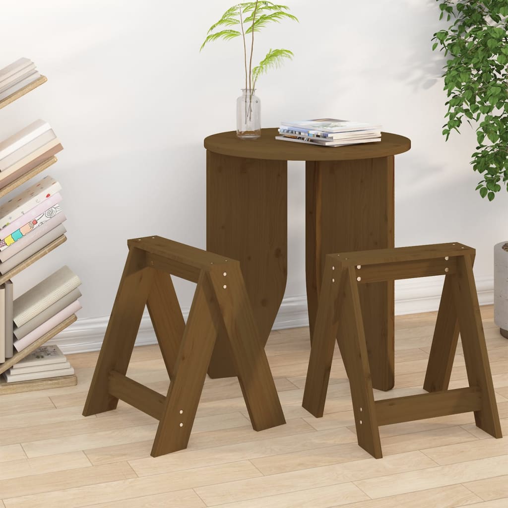 Chairs, 2 pcs., honey brown, 40x40x45 cm, solid pine wood