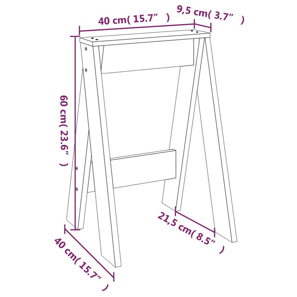 Chairs, 2 pcs., 40x40x60 cm, solid pine wood