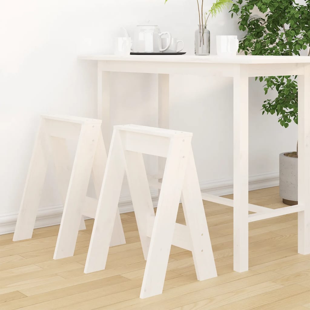 Chairs, 2 pcs., white, 40x40x60 cm, solid pine wood