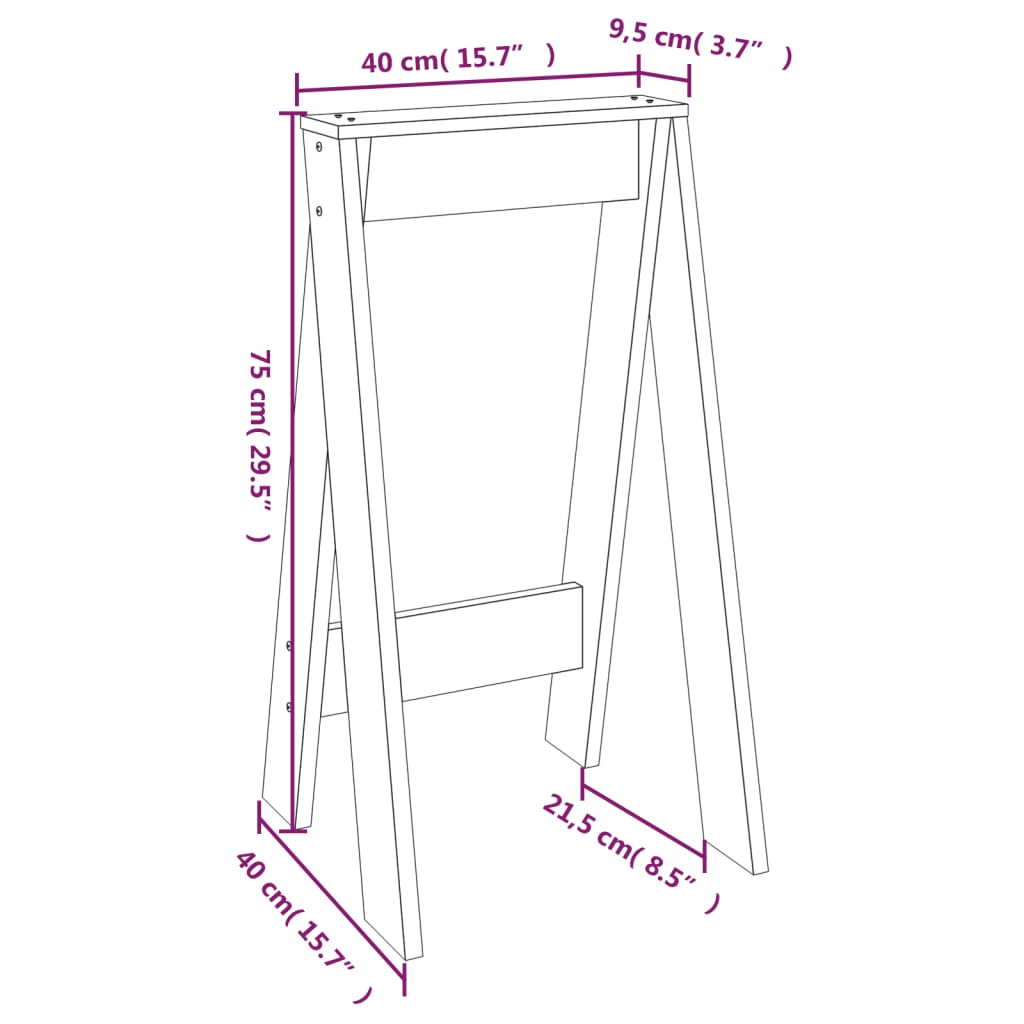 Chairs, 2 pcs., 40x40x75 cm, solid pine wood