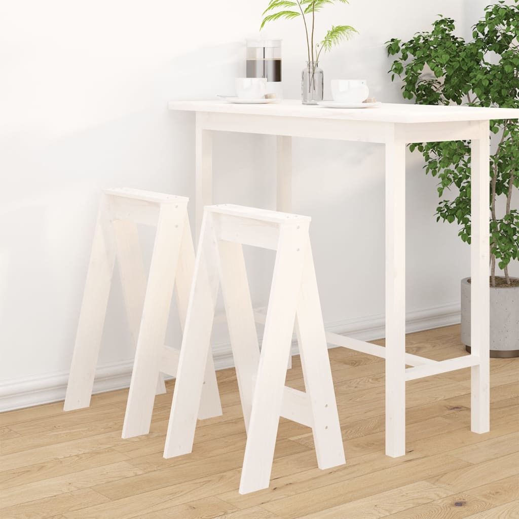 Chairs, 2 pcs., white, 40x40x75 cm, solid pine wood