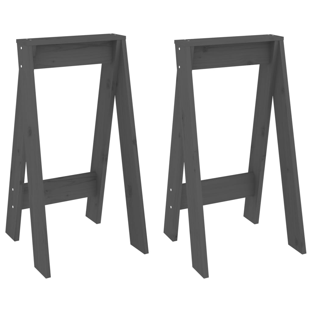 Chairs, 2 pcs., gray, 40x40x75 cm, solid pine wood