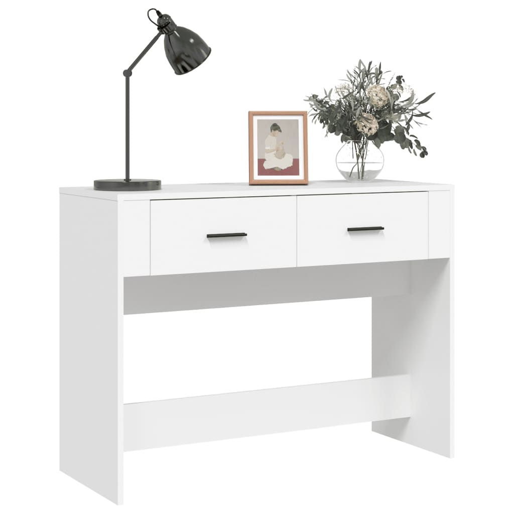 Console table, white, 100x39x75 cm, composite wood