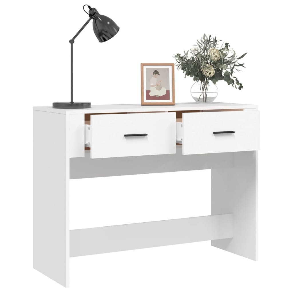 Console table, white, 100x39x75 cm, composite wood