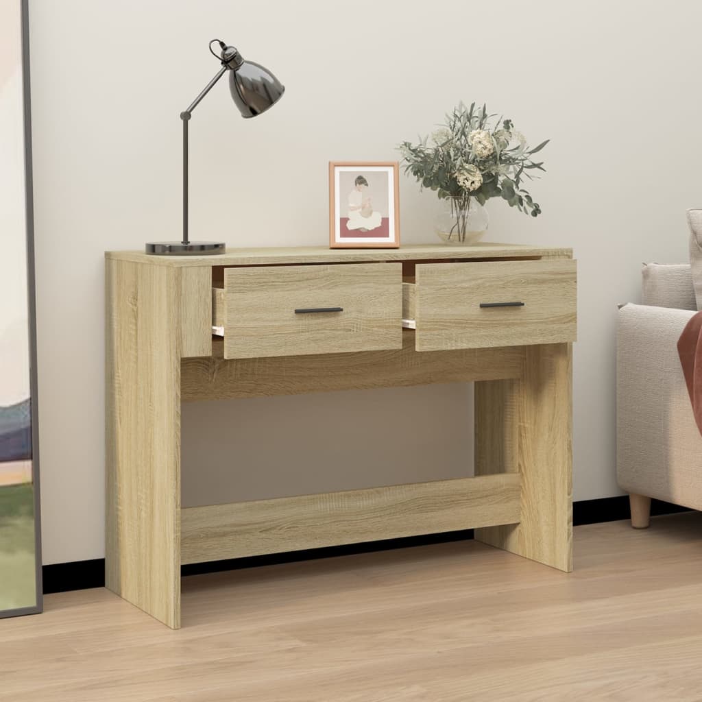 Console table, sonoma oak, 100x39x75 cm, processed wood