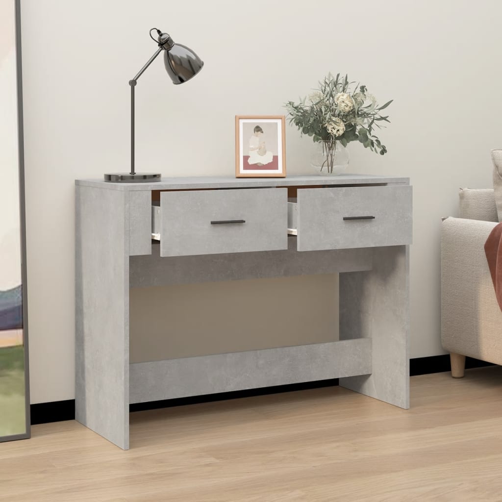 Console table, concrete grey, 100x39x75 cm, processed wood