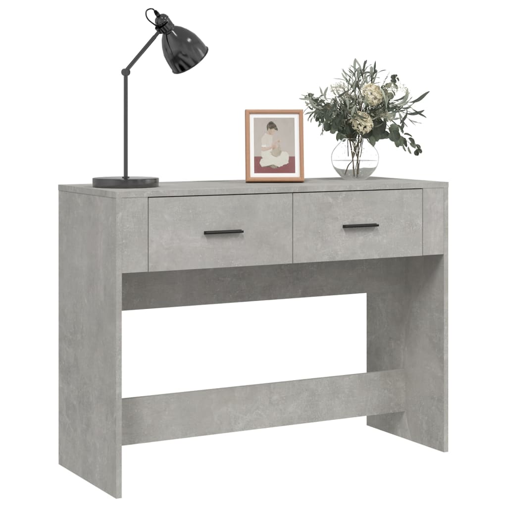 Console table, concrete grey, 100x39x75 cm, processed wood