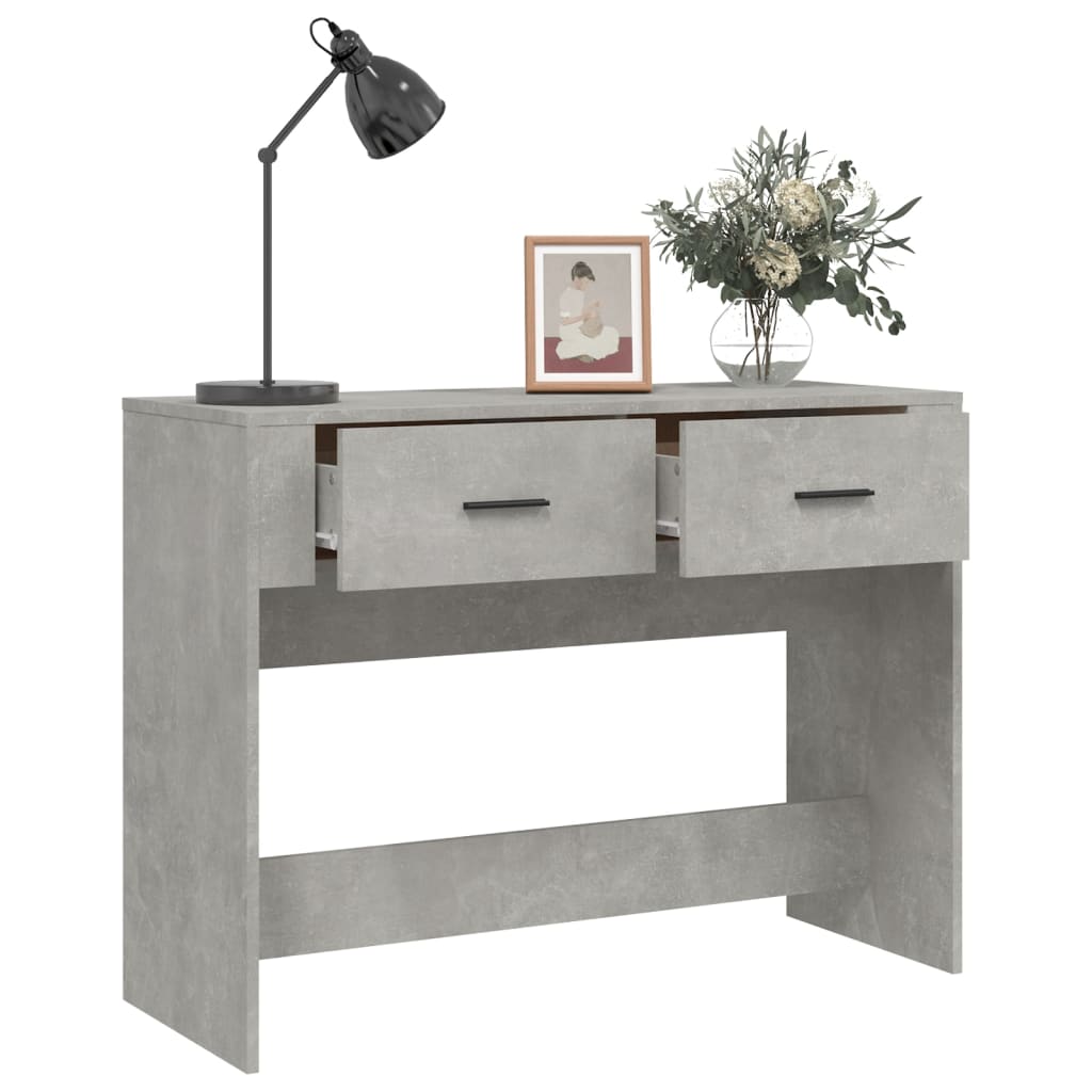 Console table, concrete grey, 100x39x75 cm, processed wood