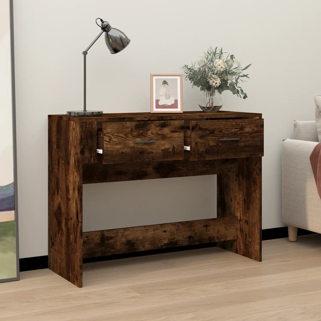 Console table, smoked oak, 100x39x75 cm, processed wood