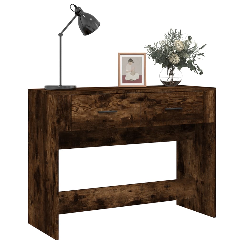 Console table, smoked oak, 100x39x75 cm, processed wood