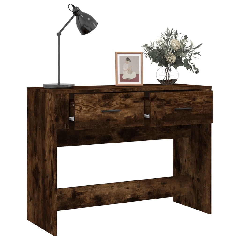 Console table, smoked oak, 100x39x75 cm, processed wood