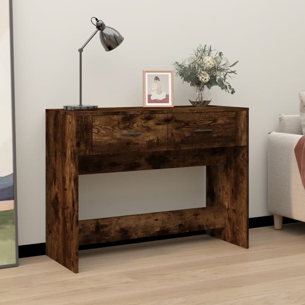 Console table, smoked oak, 100x39x75 cm, processed wood