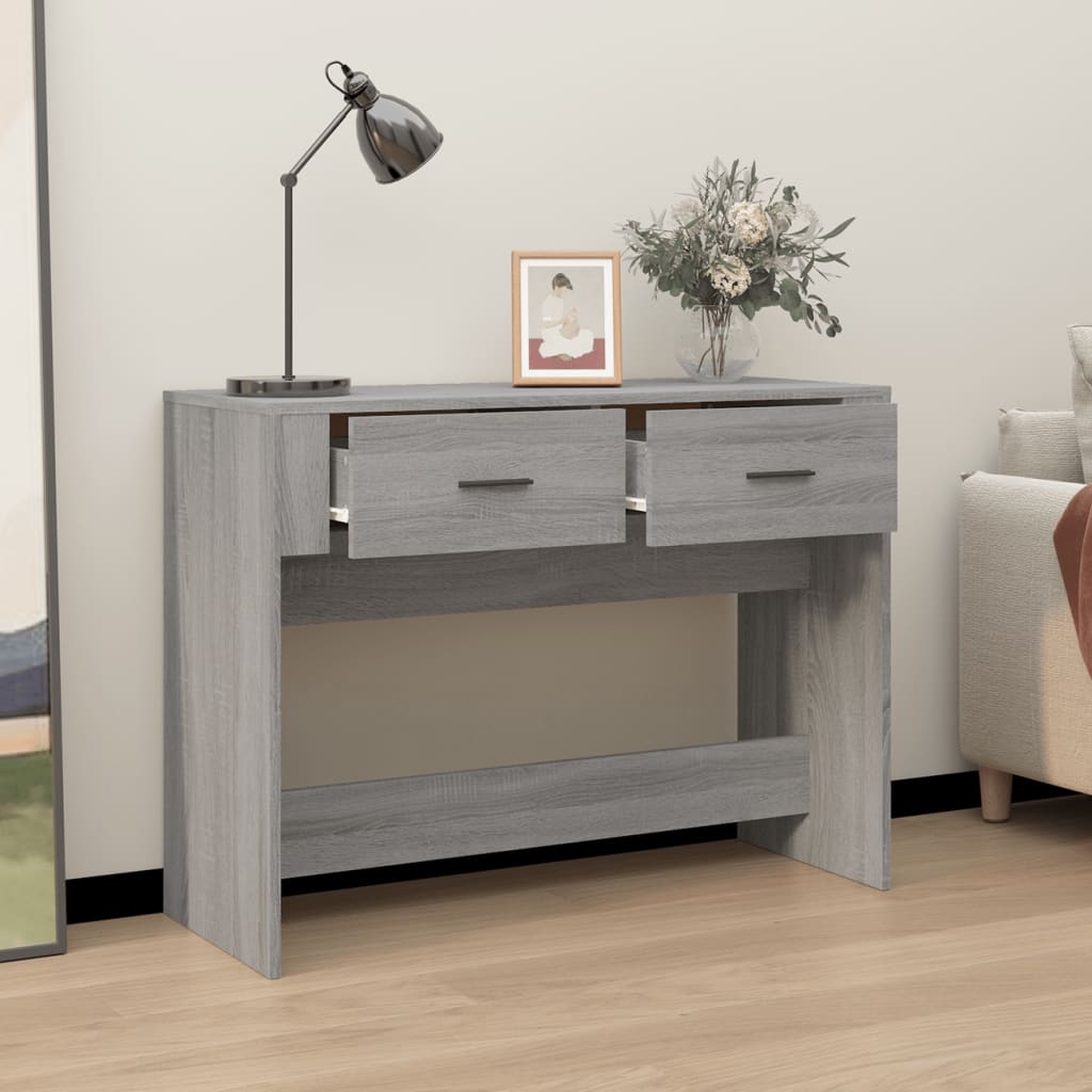 Console table, sonoma grey, 100x39x75 cm, processed wood