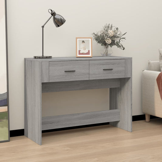 Console table, sonoma grey, 100x39x75 cm, processed wood