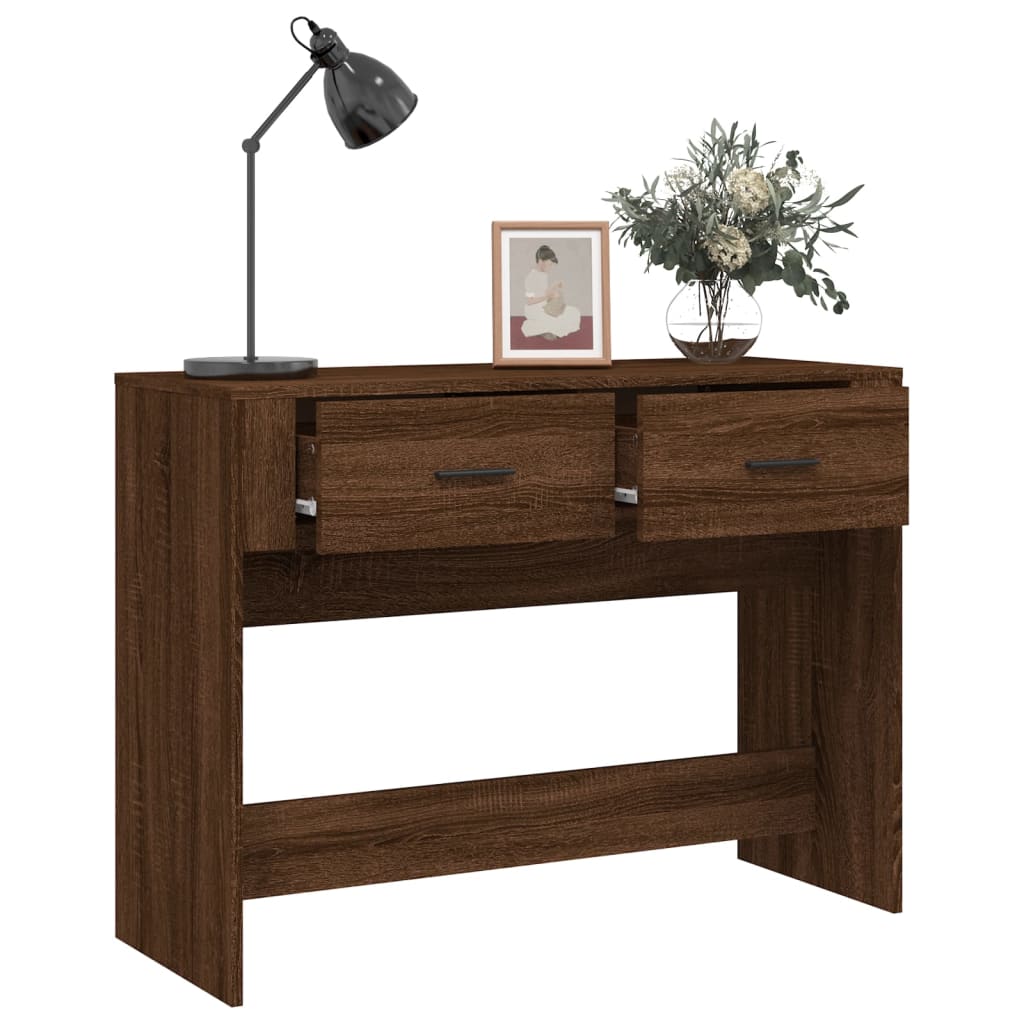 Console table, brown oak, 100x39x75 cm, processed wood