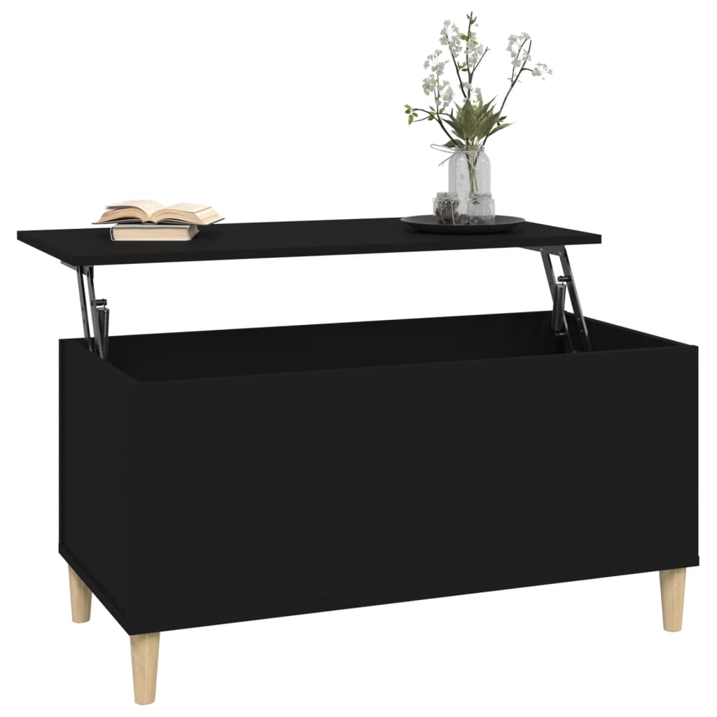 Coffee table, black, 90x44.5x45 cm, composite wood