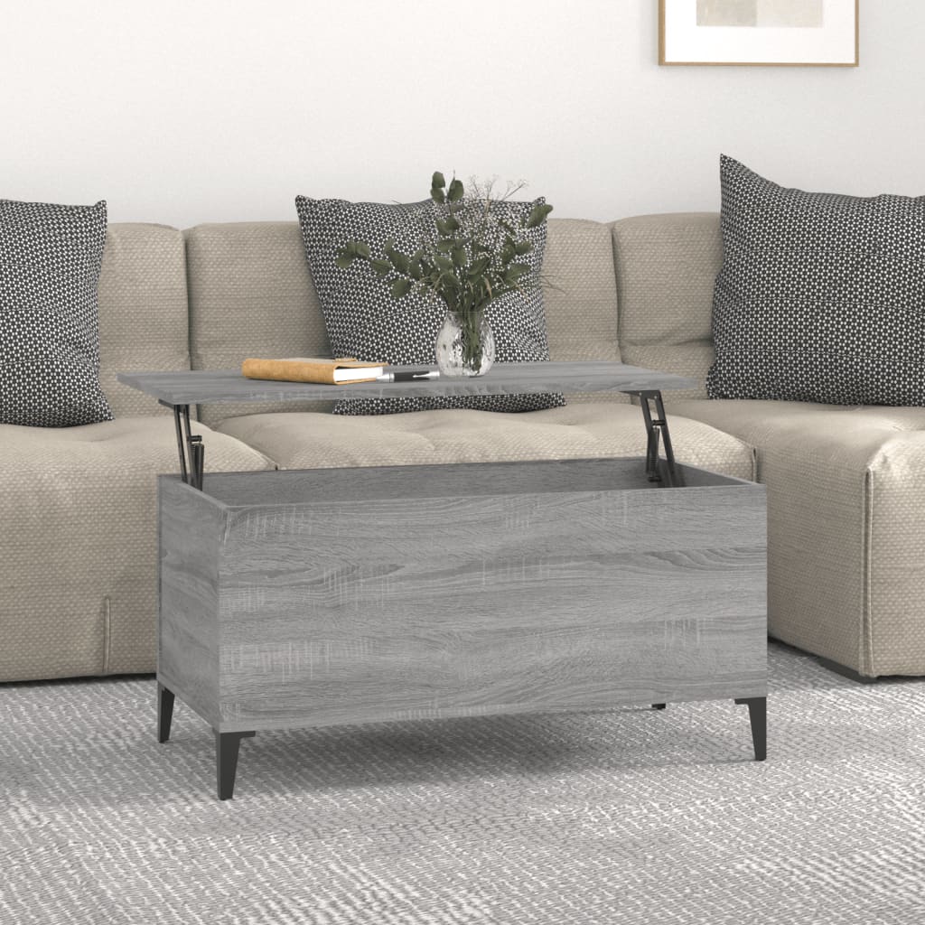 Coffee table, sonoma gray, 90x44.5x45 cm, composite wood