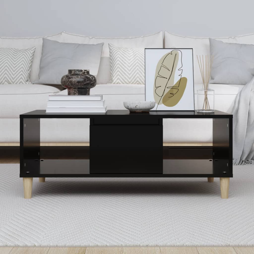 Coffee table, black, 90x50x36.5 cm, processed wood