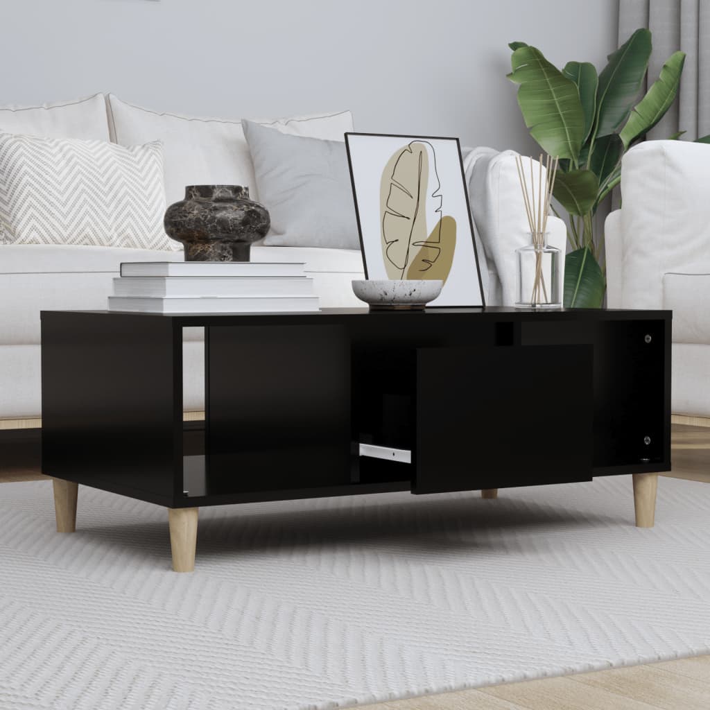 Coffee table, black, 90x50x36.5 cm, processed wood