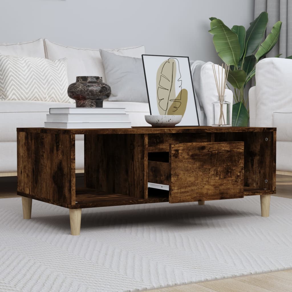 Coffee table, smoked oak, 90x50x36.5 cm, processed wood