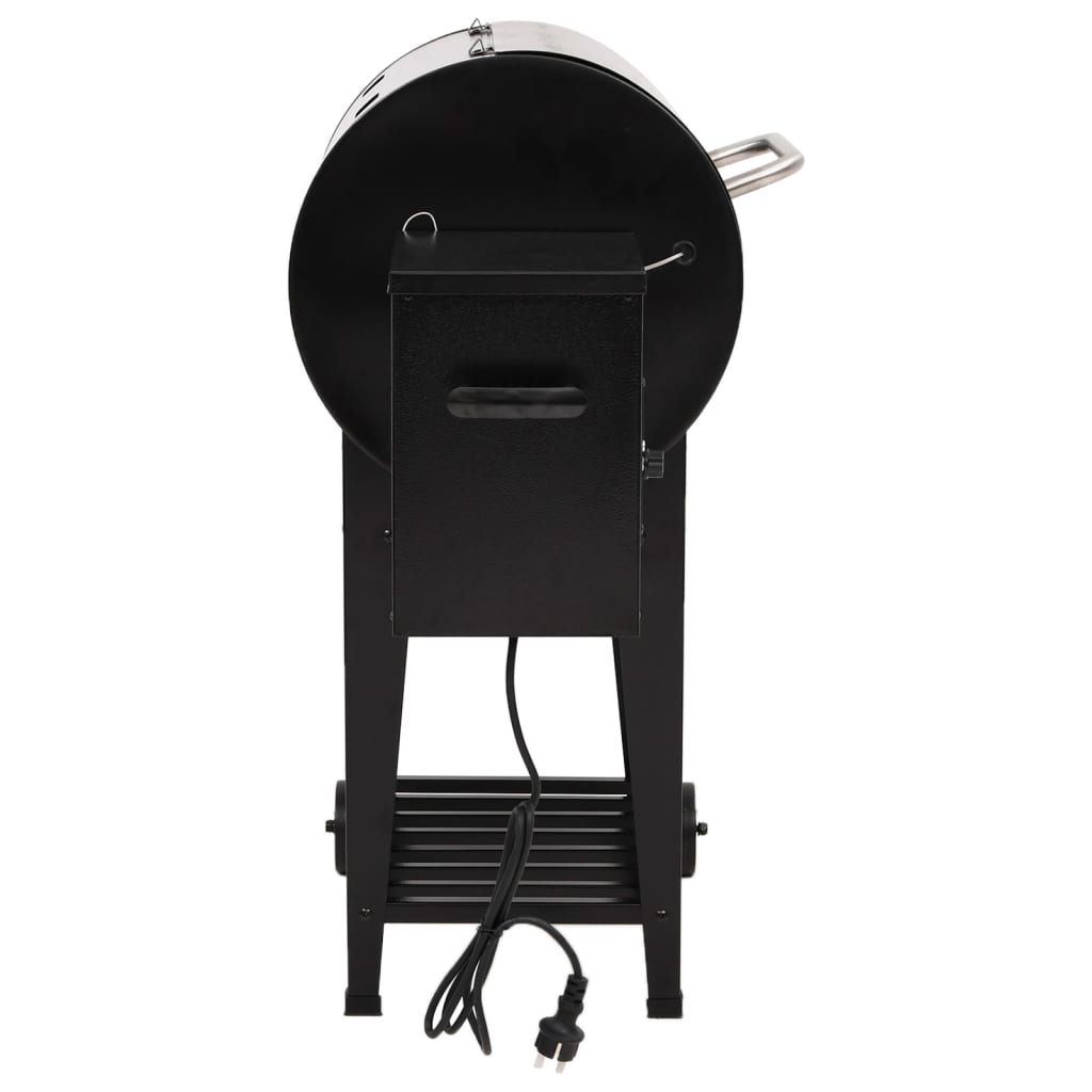 Pellet grill with lower shelf, black, 94 cm, iron