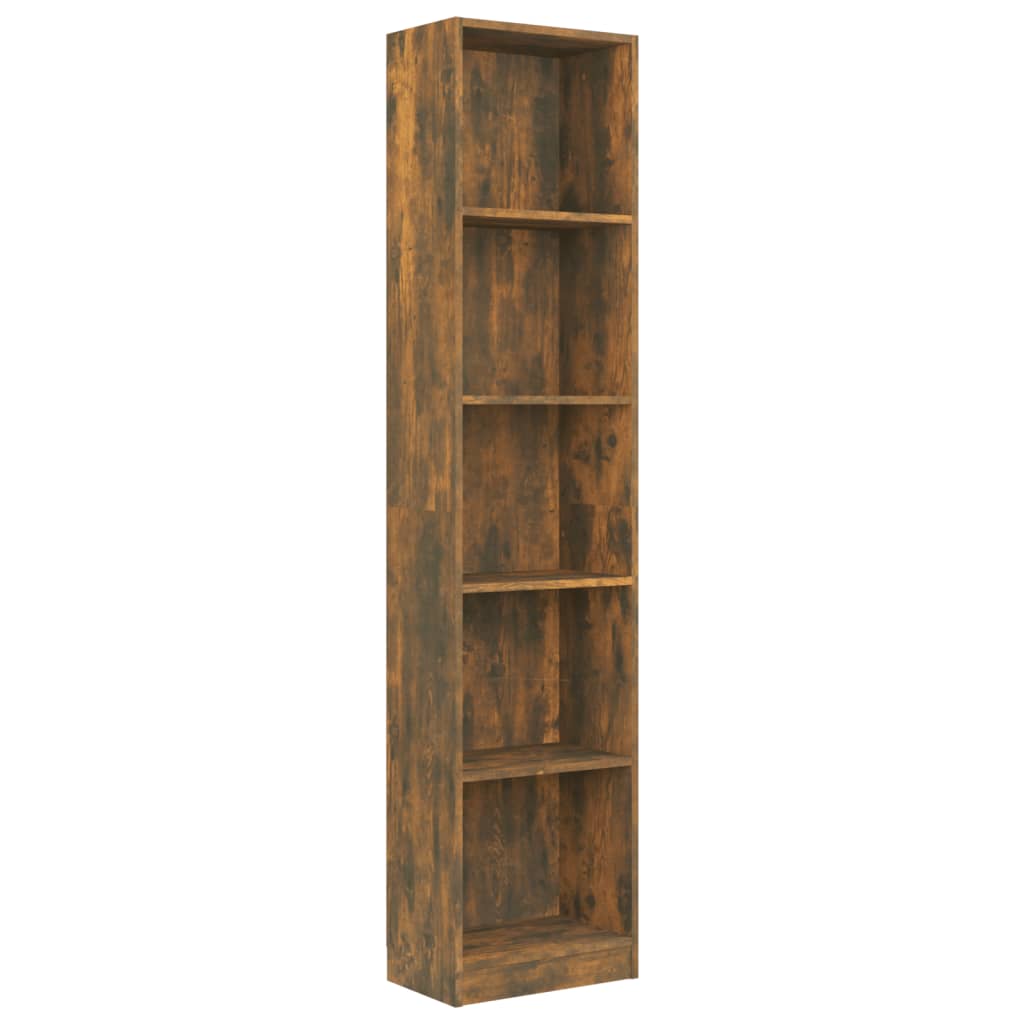 5-tier bookcase, smoky oak, 40x24x175 cm, composite wood