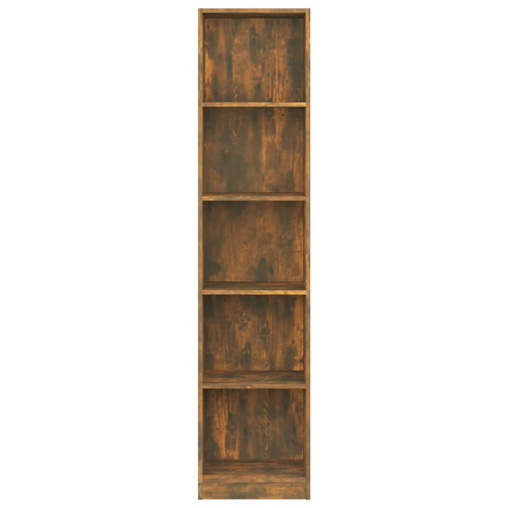 5-tier bookcase, smoky oak, 40x24x175 cm, composite wood