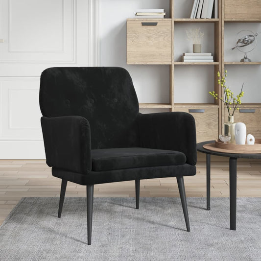 Armchair, black, 62x79x79 cm, velvet