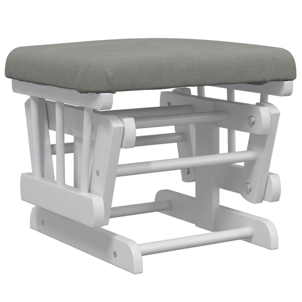 Sliding chair with stool, light gray, fabric