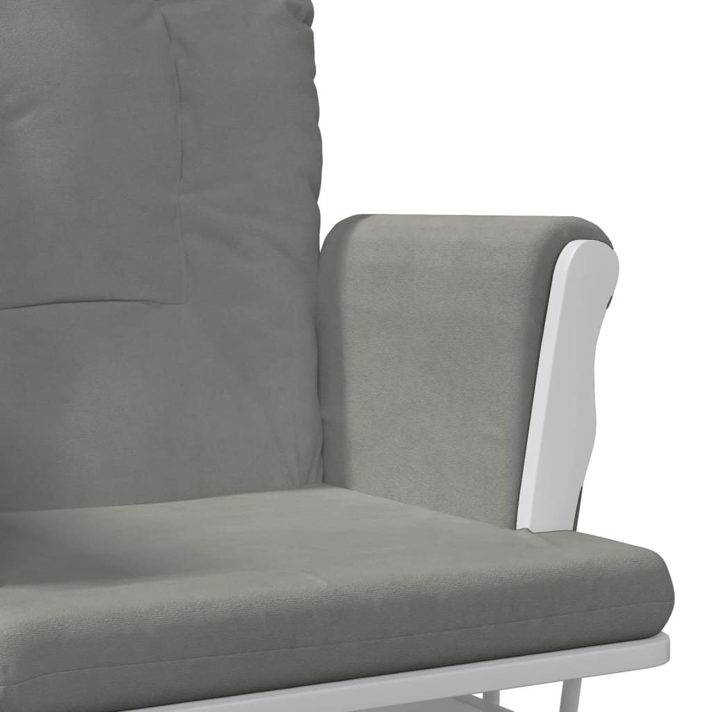 Sliding chair with stool, light gray, fabric