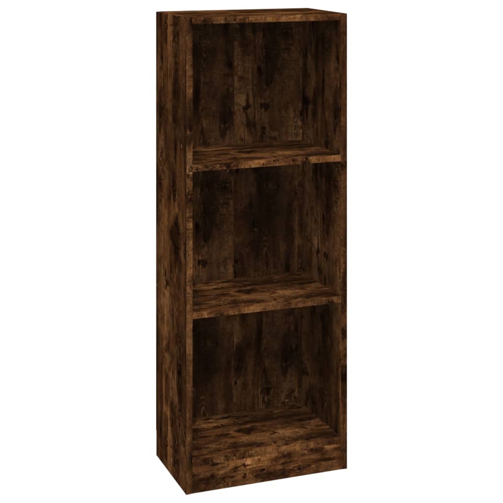 3-tier bookcase, smoky oak, 40x24x109 cm, composite wood