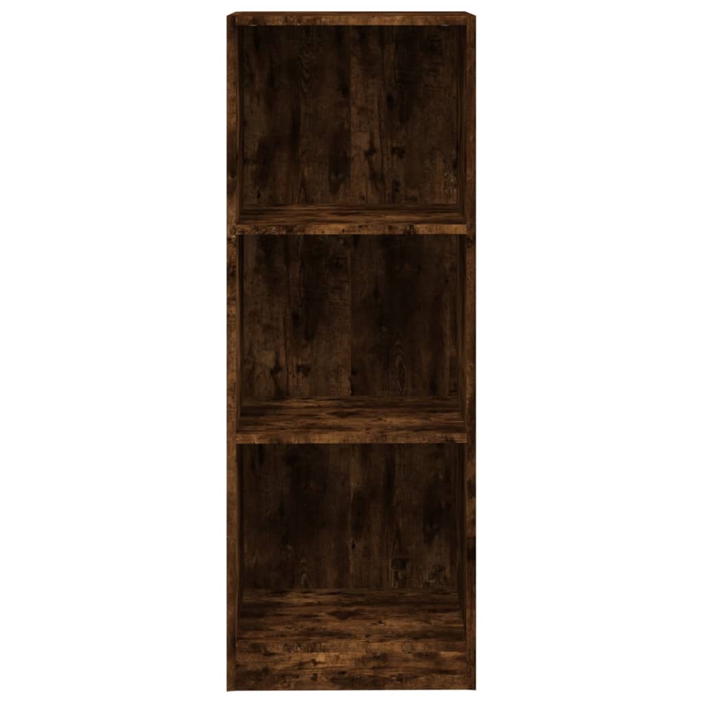 3-tier bookcase, smoky oak, 40x24x109 cm, composite wood