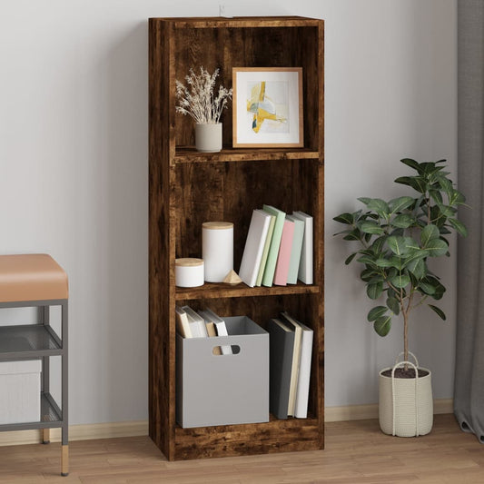 3-tier bookcase, smoky oak, 40x24x109 cm, composite wood