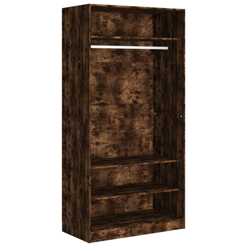 Wardrobe, smoked oak, 100x50x200 cm, processed wood