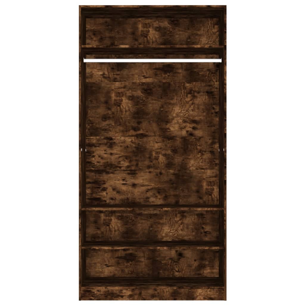 Wardrobe, smoked oak, 100x50x200 cm, processed wood