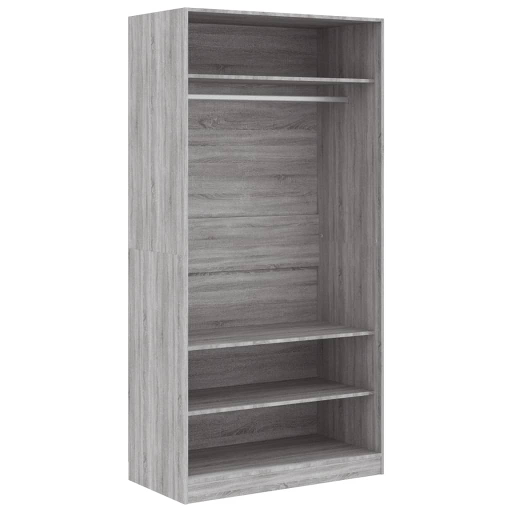 Wardrobe, sonoma grey, 100x50x200 cm, engineered wood