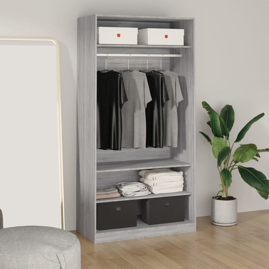 Wardrobe, sonoma grey, 100x50x200 cm, engineered wood