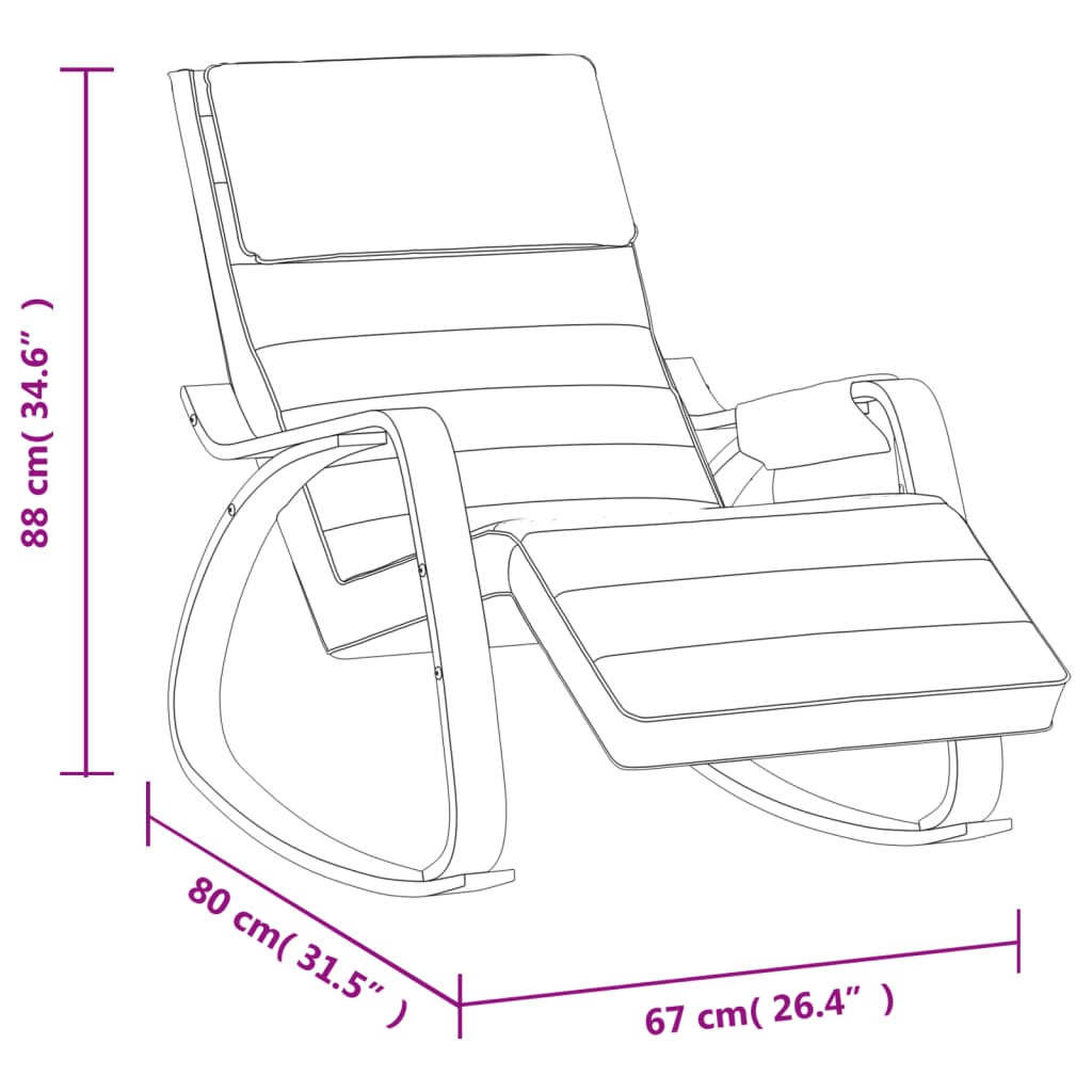 Rocking chair, light gray, fabric