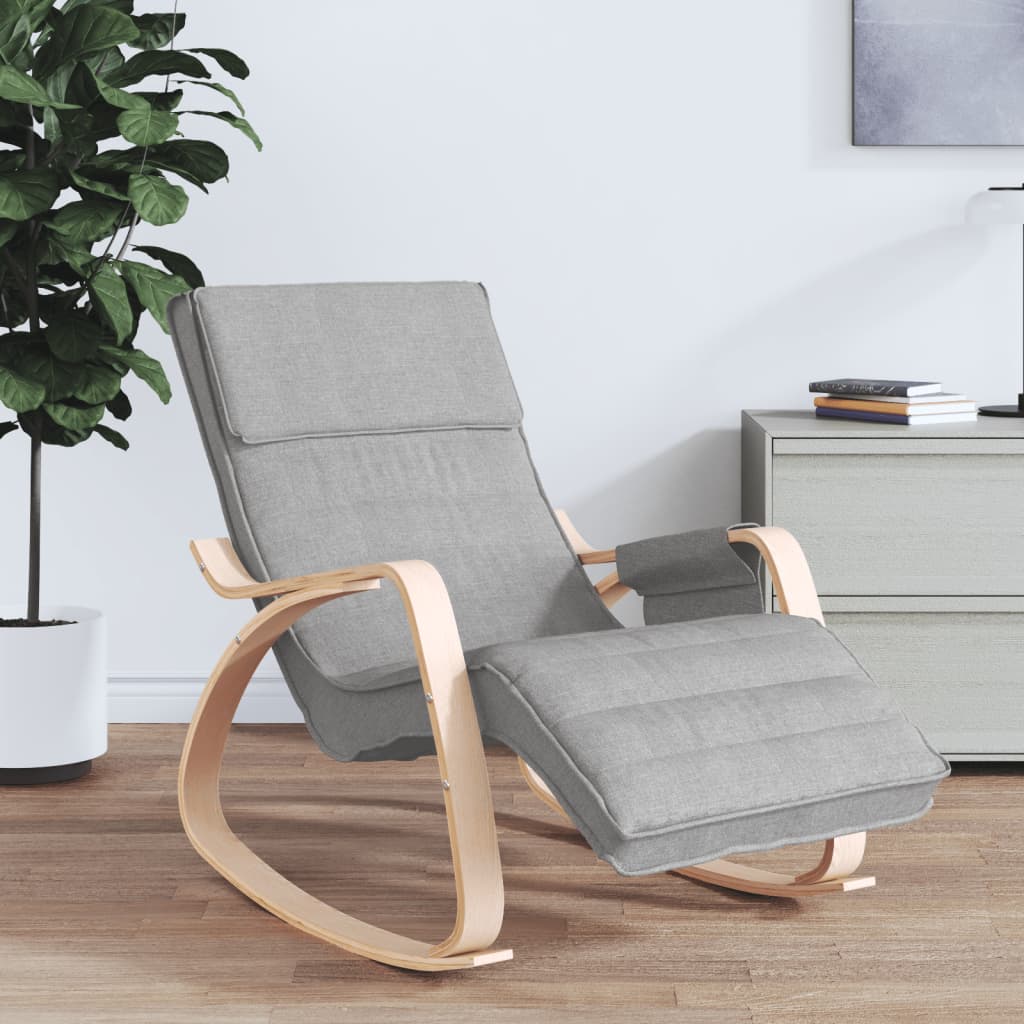 Rocking chair, light gray, fabric