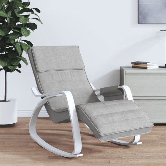 Rocking chair, light gray, fabric