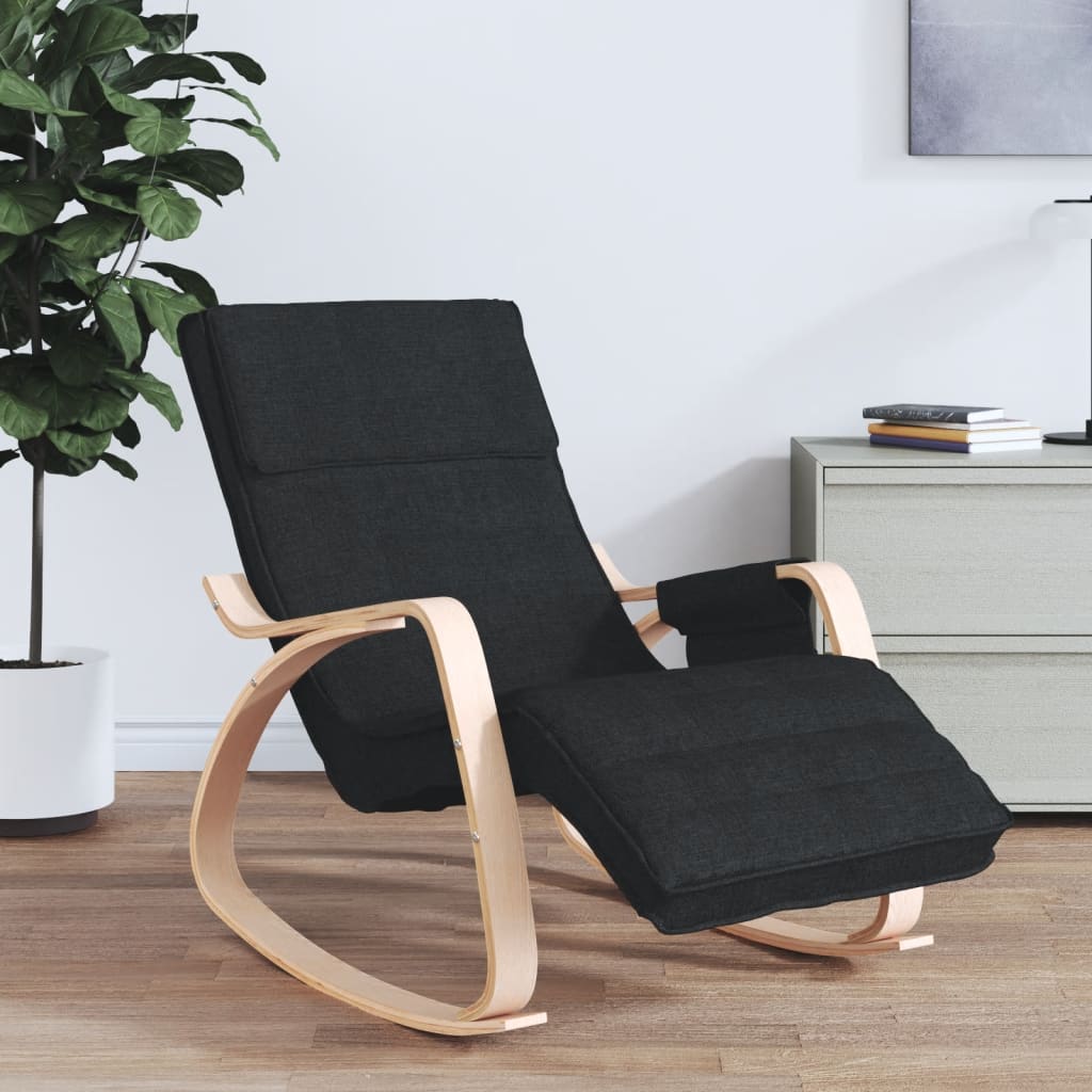 Rocking chair, black, textile