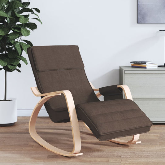 Rocking chair, dark brown, textile