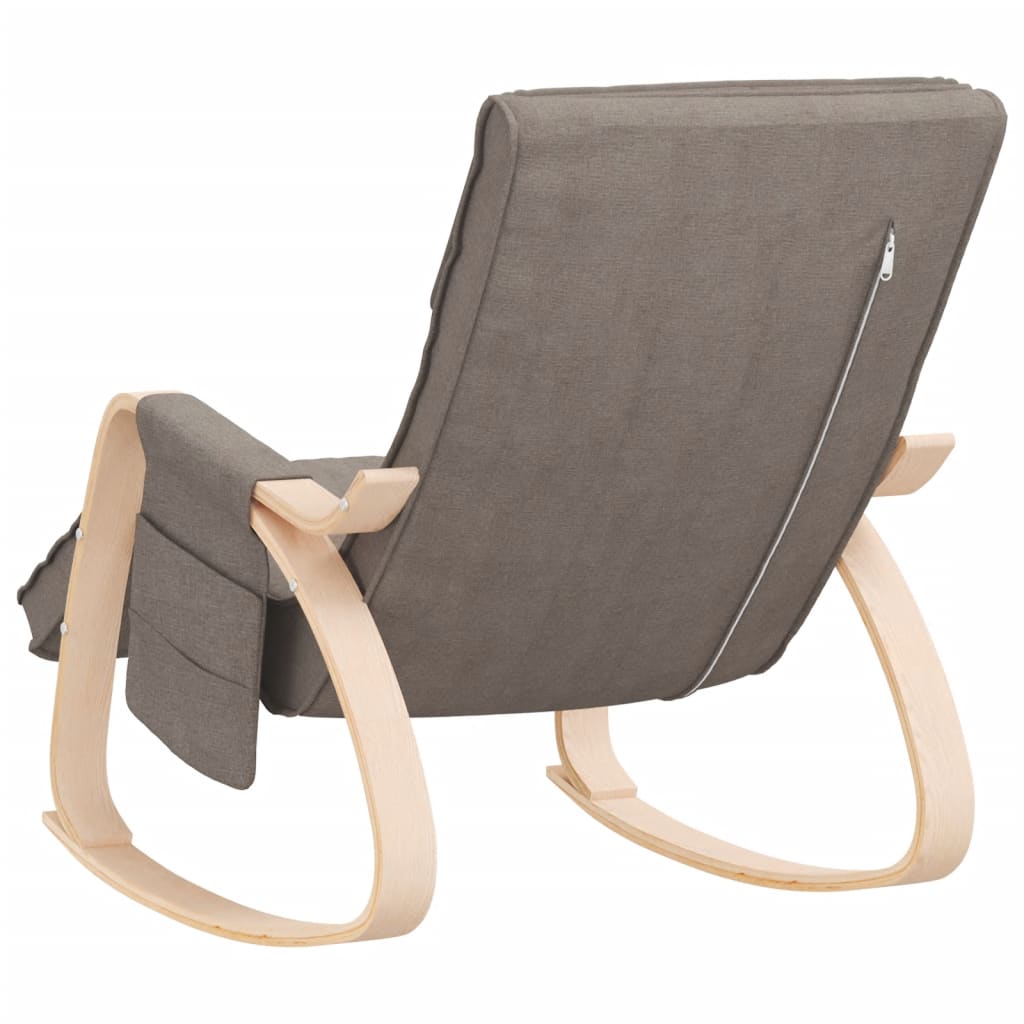 Rocking chair, taupe gray, fabric