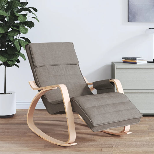 Rocking chair, taupe gray, fabric