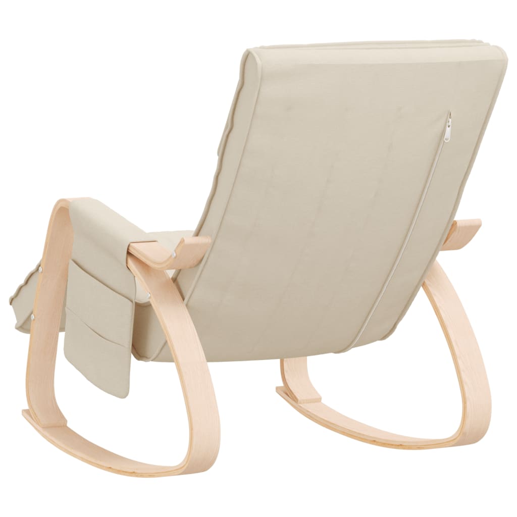 Cream fabric rocking chair