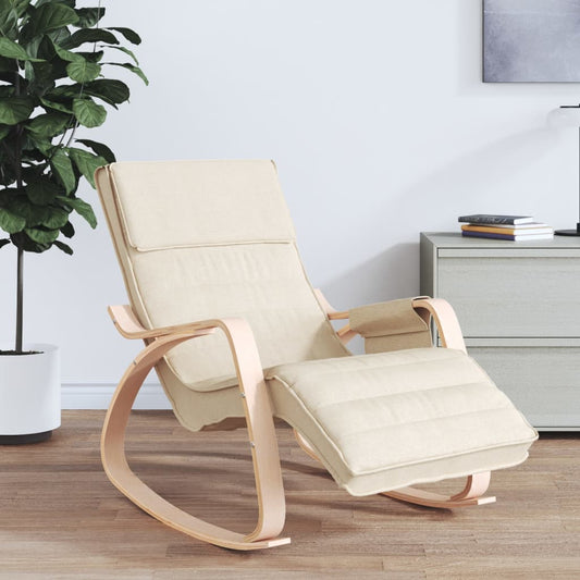 Cream fabric rocking chair