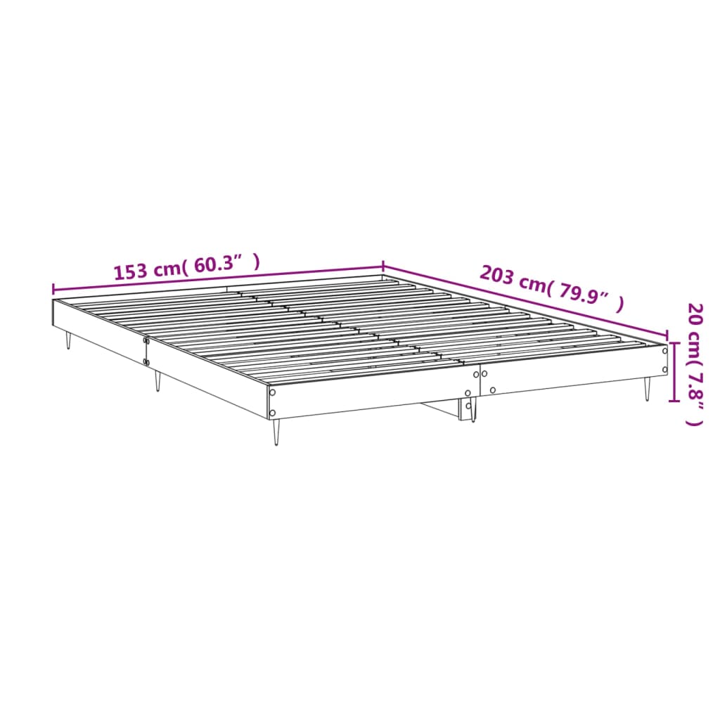 Cadru pat fără saltea stejar fumuriu 150x200 cm lemn prelucrat